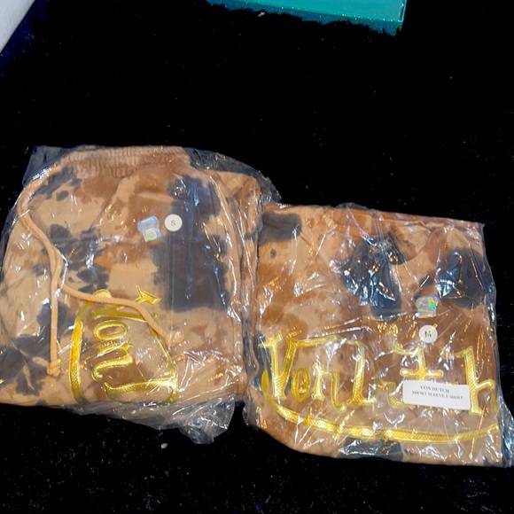 Von Dutch gold Tie Dye brown and black Sweats & Top limited edition - Picture 2 of 5